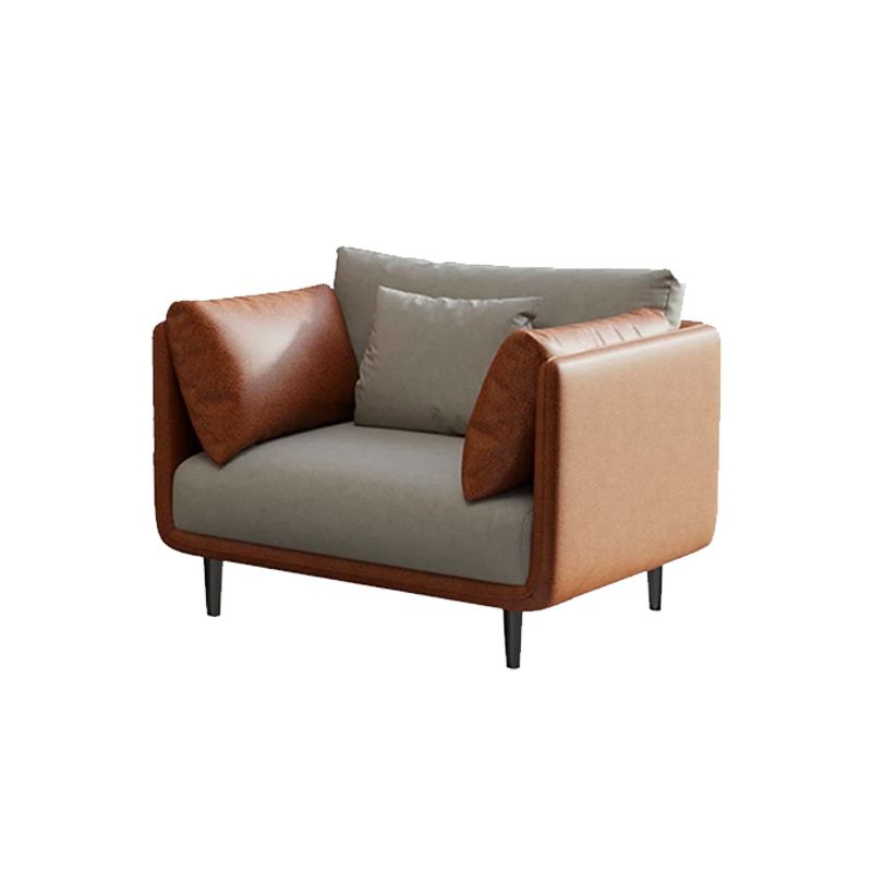 Modern Style Square Armrest Sponge Cushions Fill The Green and White/orange and White Sofa