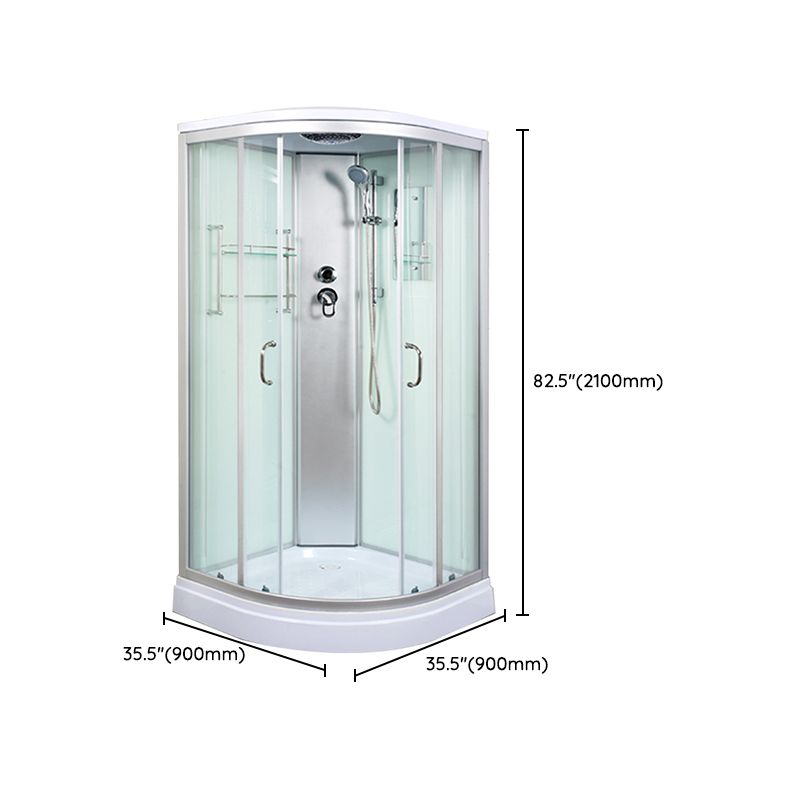 Round Shower Stall Tempered Glass Shower Stall with Rain Shower