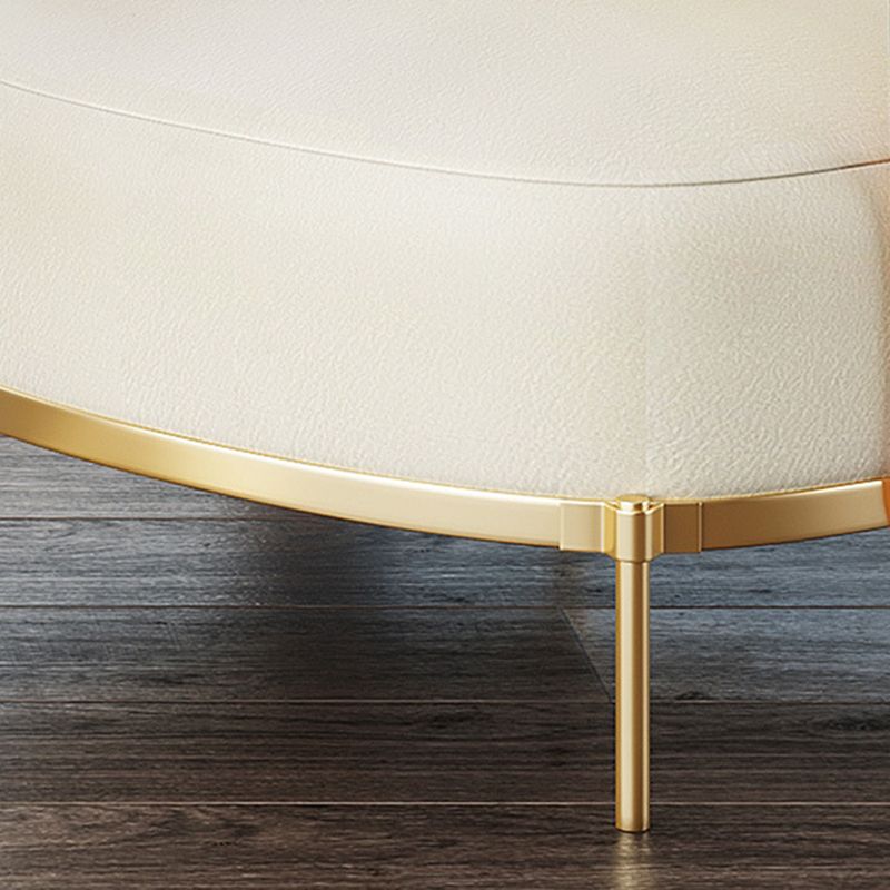 Modern Single Cushion Seat Sofa Sewn Pillow Back Leather Sofa