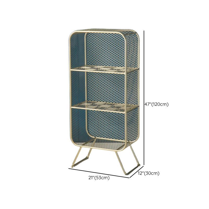 Glam Gold Bookshelf Standard Metal Bookcase with Shelves for Home Office