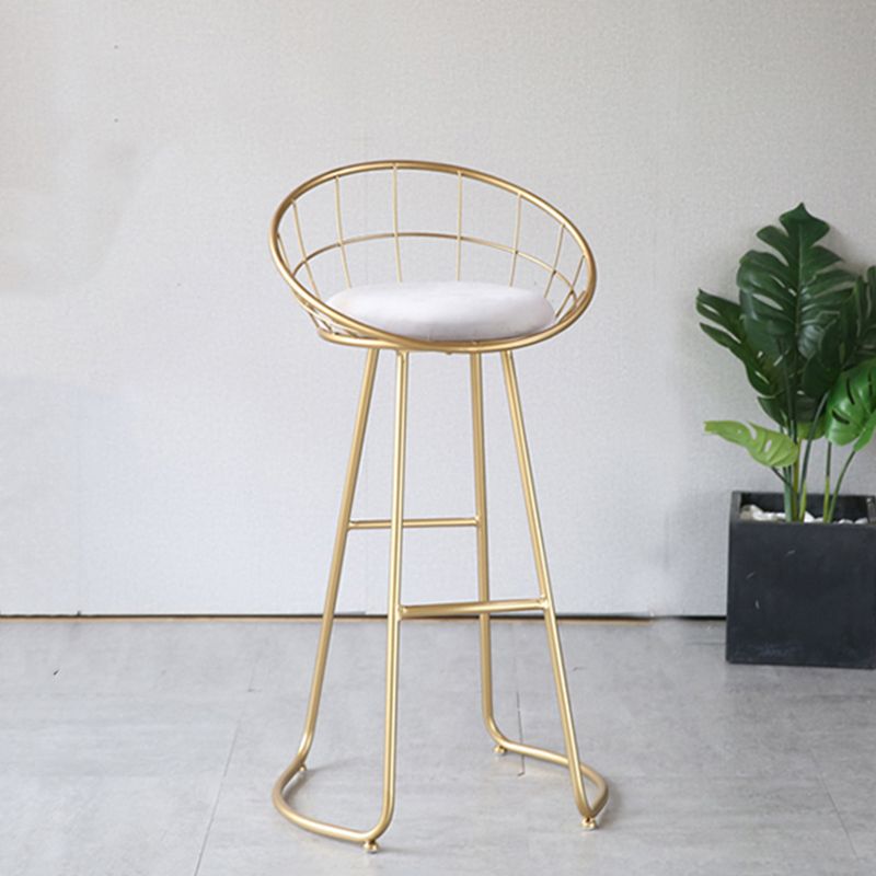 Contemporary Matte Finish Iron Bar Stool Footrest Home Counter Stool