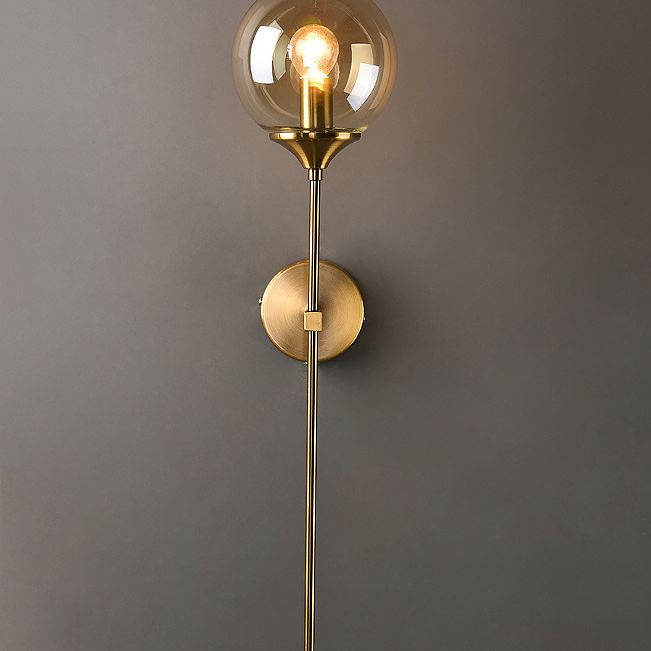 Retro -Nachtwandlampe Langarm Dekorative Glasball Innenwandbeleuchtung