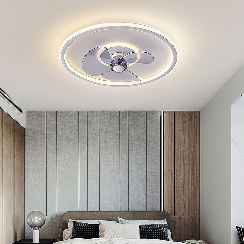 Nordic Style Metal Ceiling Fan Lamp Circle Shape Colorful Ceiling Fan Light for Bedroom