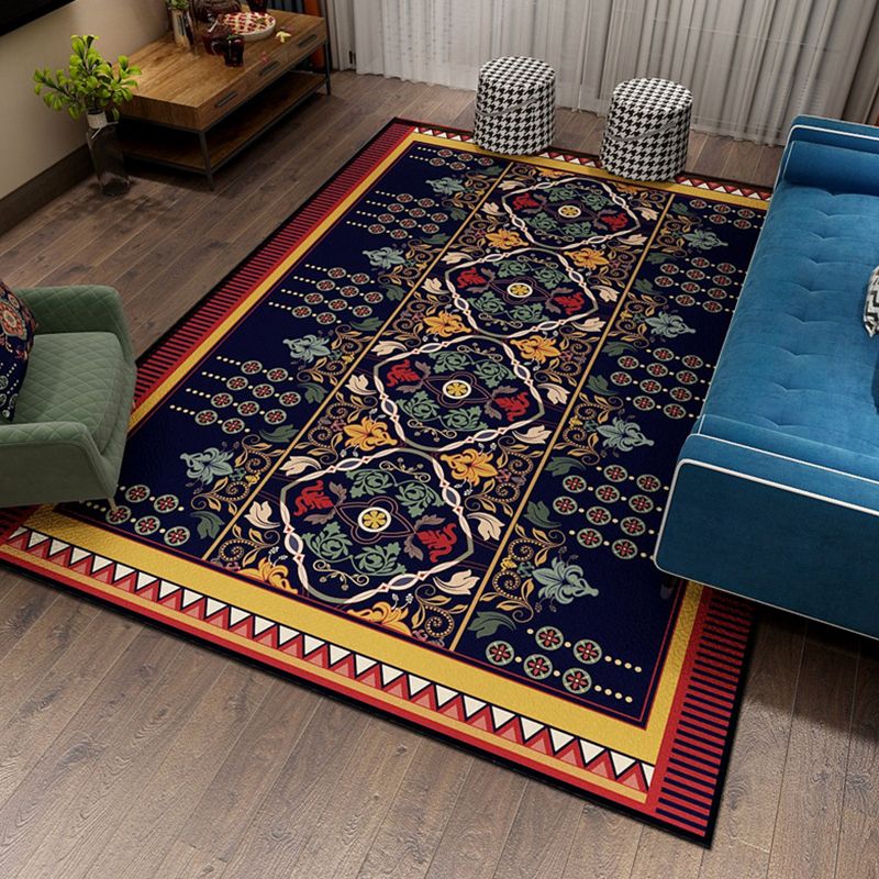 Roter Vintage Teppich Polyester Rafikenteppich nicht rutscher Backing Teppich für Wohnkultur