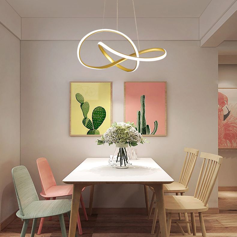 Gold Metal Hanging Pendant Lights Contemporary Hanging Lamps for Dining Room