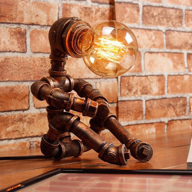 Table de robot assis Antiqued Light 1 tête de chevet métallique de tête en laiton pour le café