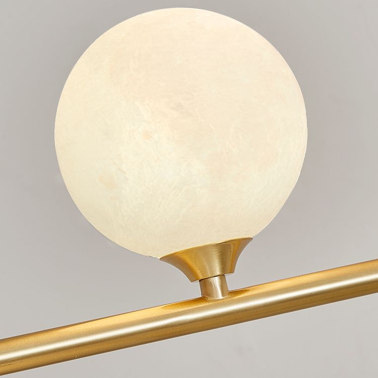 Sala da pranzo ombreggiata isola a sospensione Light Metal LED Isola contemporanea Lampada in oro