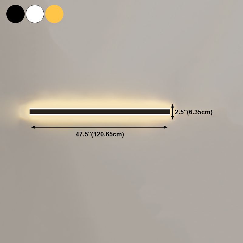 Metal Linear Shape Wall Light Modern Style 1-Light Wall Mounted Light