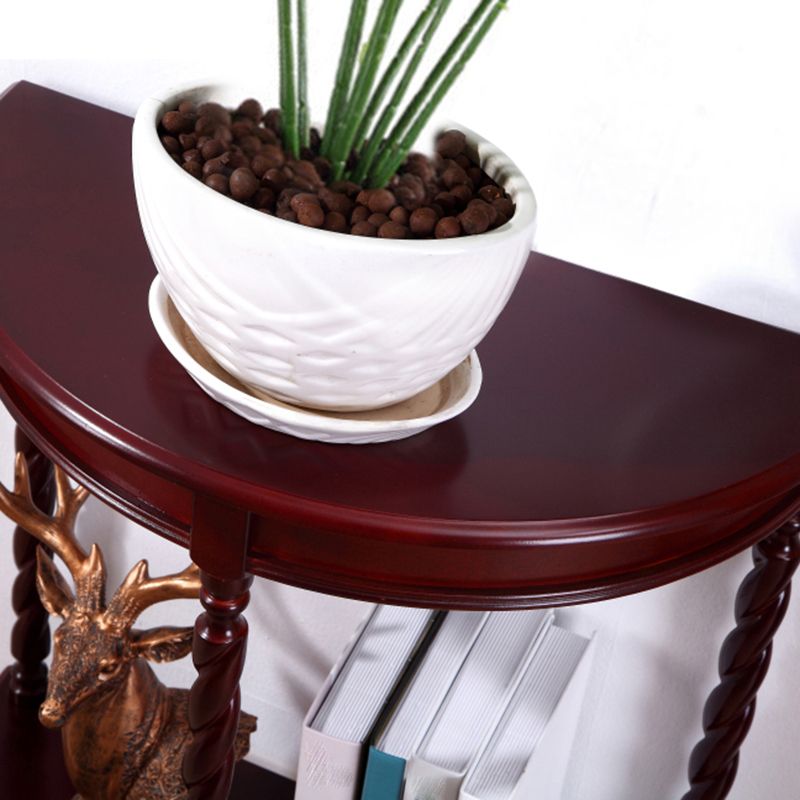 4 Legs Half Moon Wood Mid-Century Modern Console Table for Hall