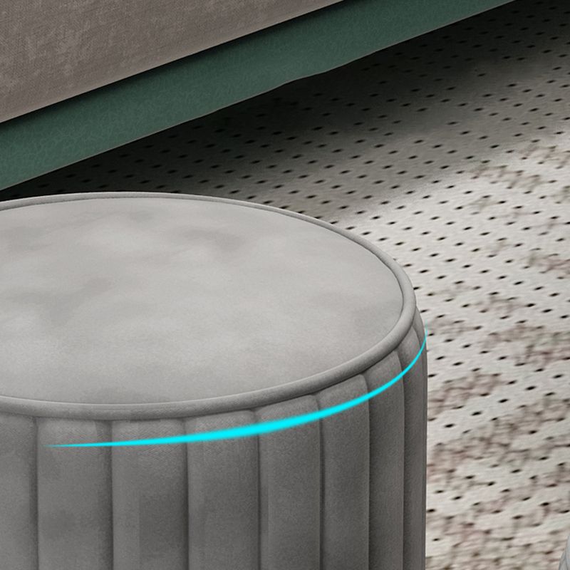 Gorgeous Round Ottoman Solid Color Stain Resistant Velvet Ottoman Stool