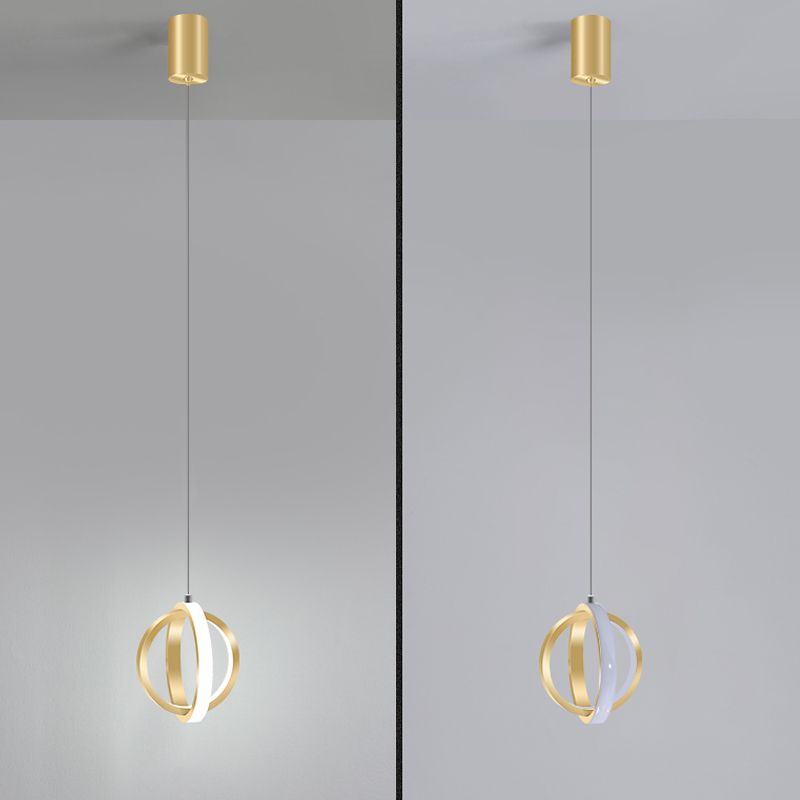 Metal Circles Hanging Pendant Light Minimalist Style LED Suspension Pendant Light