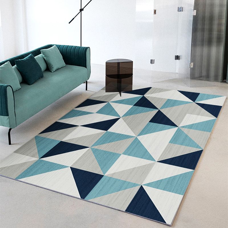Leisure Indoor Rug Geometric Patchwork Modern Area Rug Polyester Anti-Slip Carpet for Living Room