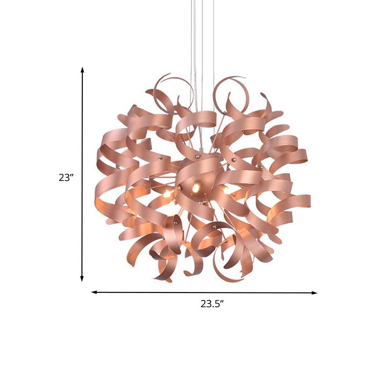 Kit di luce a spirale in metallo a spirale kit di luce sospesa contemporanea per finitura a LED LED LED per il ristorante