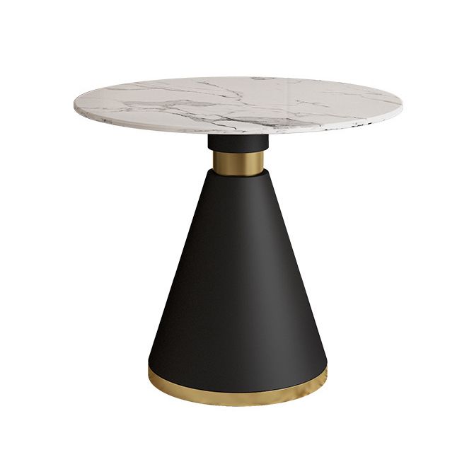 Scandinavian Kitchen Dining Room Set with  Sintered Stone Top and Black Base Dining Furniture