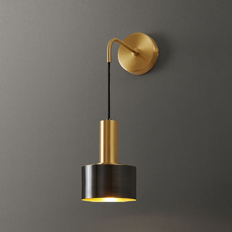 1 Light Cylinder Wall Sconce Modern Style Metal Sconces for Bedroom