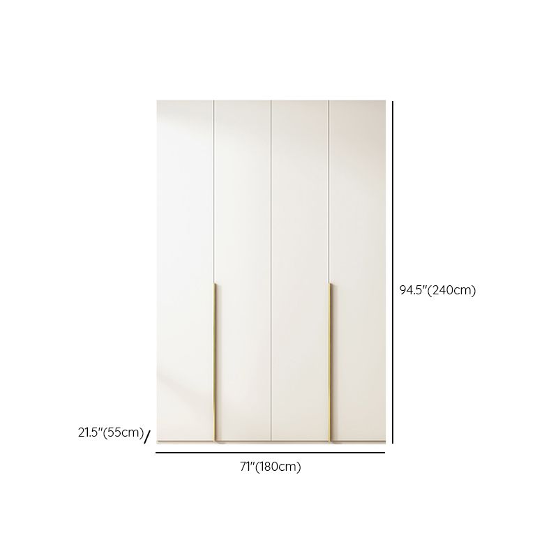 Modern Artificial Wood Wardrobe Freestanding Wardrobe in White