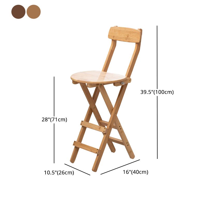 Contemporary Folding Counter Bar Stool Armless Wood Bar Stool with Footrest