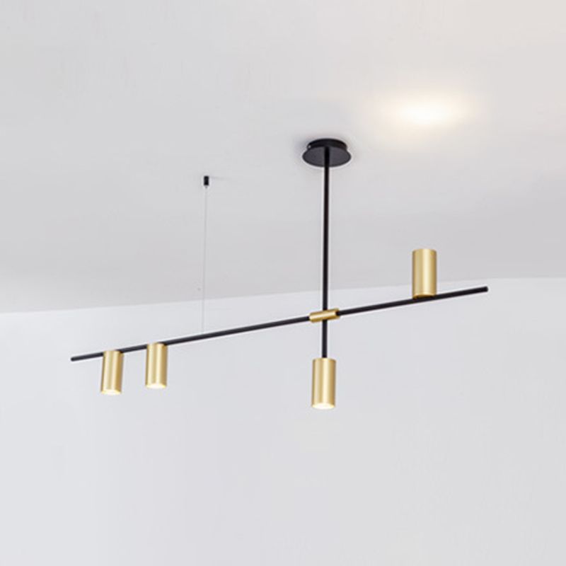 Lámpara de múltiples lámparas de lámparas de isla de cilindro moderna lámpara colgante con sombra de metal