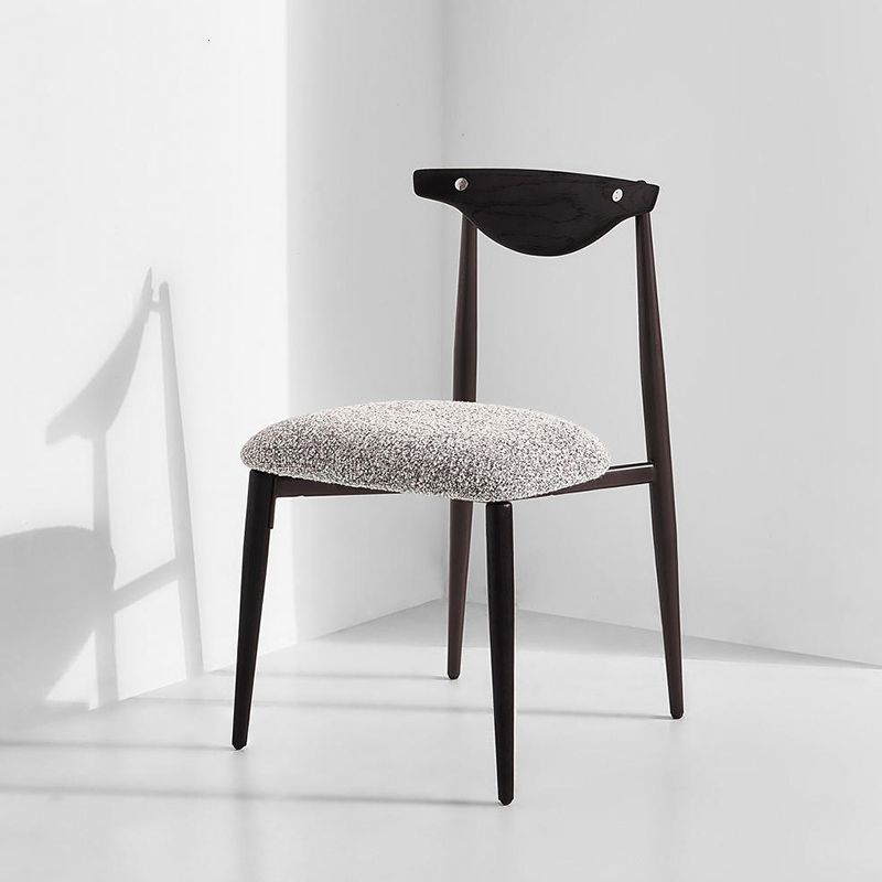 Industrial Style Armless Dining Chairs Solid Wood Open Back Chairs for Bedroom