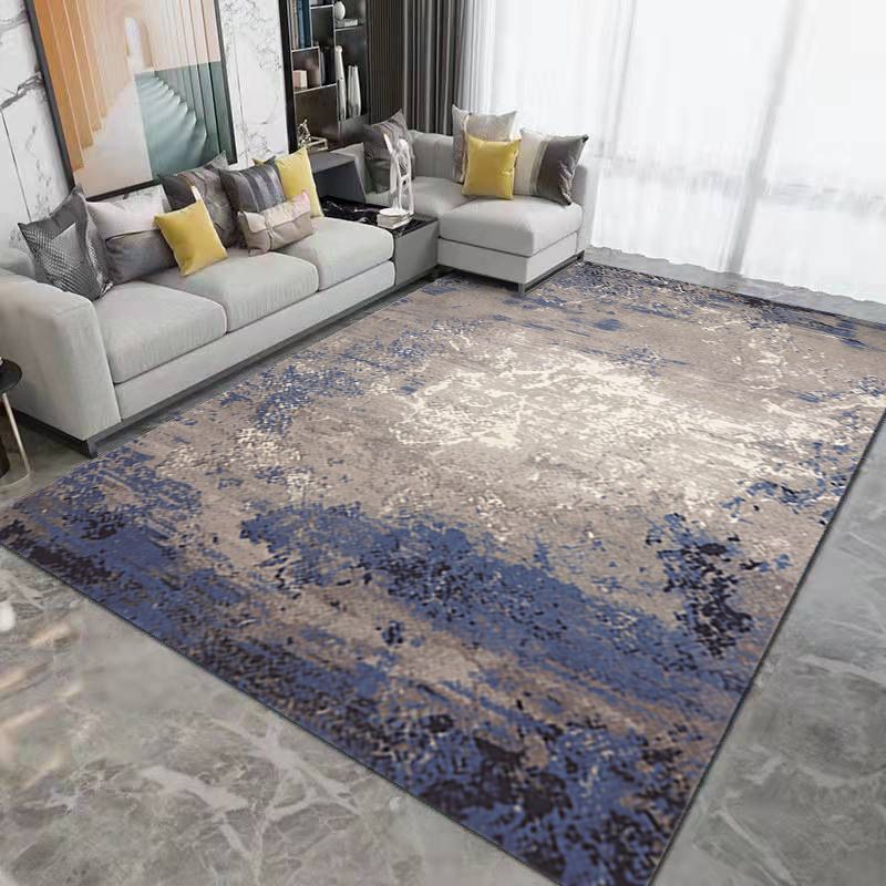 Gray Modern Rug Polyester Graphic Rug Non-Slip Backing Rug for Home Decor
