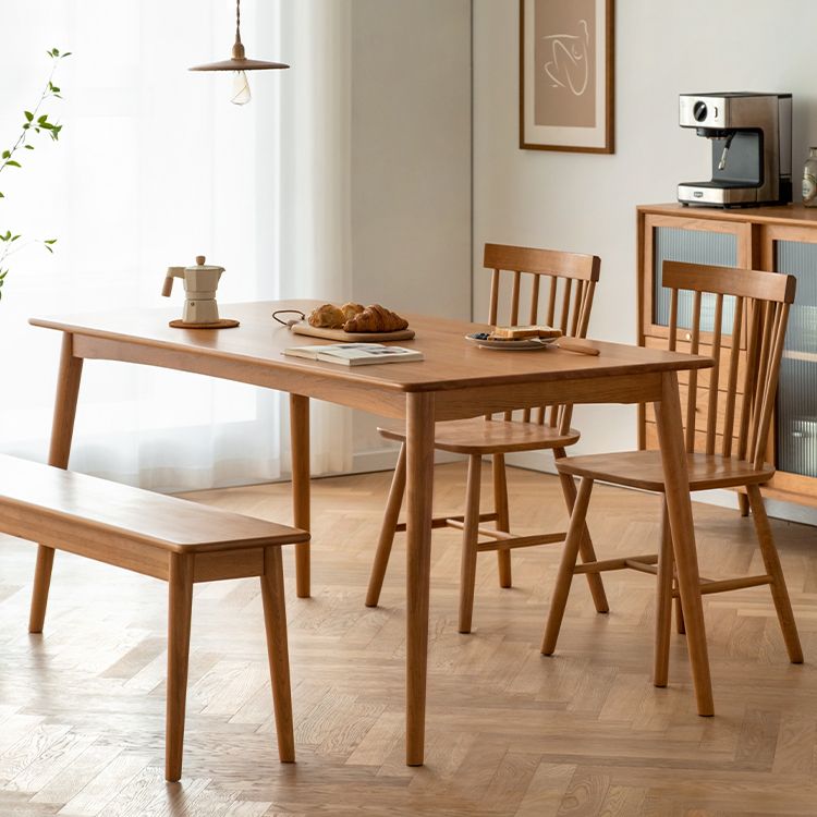 Tavolo di legno di ciliegia rettangolare tavolo in legno contemporaneo con 4 gambe per il ristorante