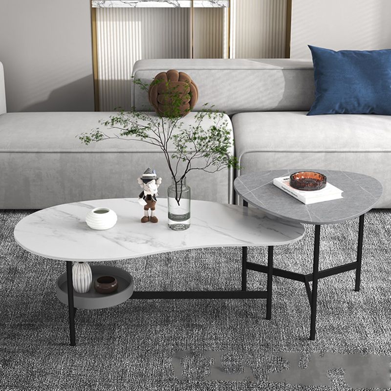 Contemporary Cocktail Table Faux Stone Coffee Cocktail Table