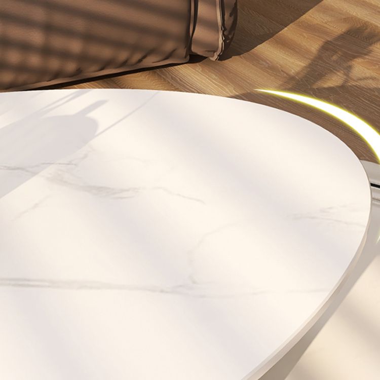 Glam Abstracts Cocktail Table Oval Coffee Cocktail Table for Living Room