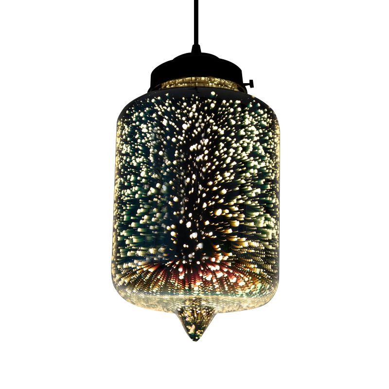Brocca/Ellisse Snack Bar Drops Dropsant 3D Colorful Glass Colorful 1 Light Postmodern Hanging Light in Silver