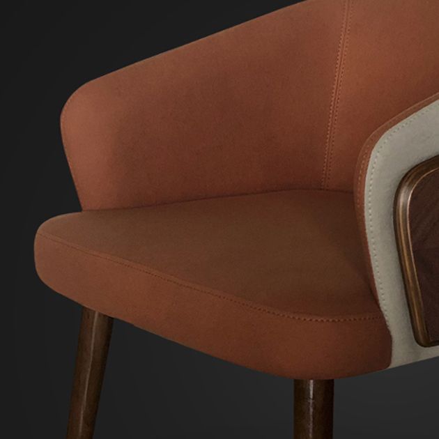 Chaise de salle à manger en bois de style contemporain Parsons Dining Arm Single Chaise