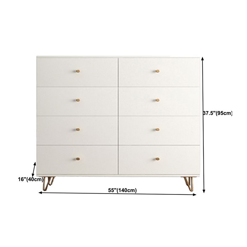Modern Accent Chest Rectangle Accent Cabinet with Drawers in White