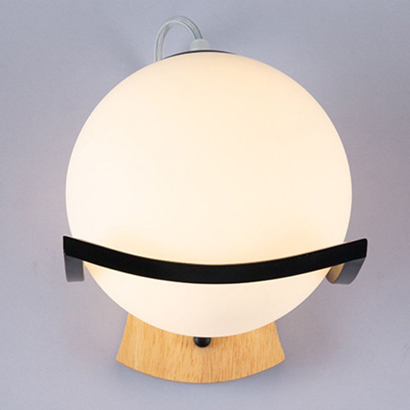 Nordic Postmodern Ball Single Head Glass Led White Wall Lamp