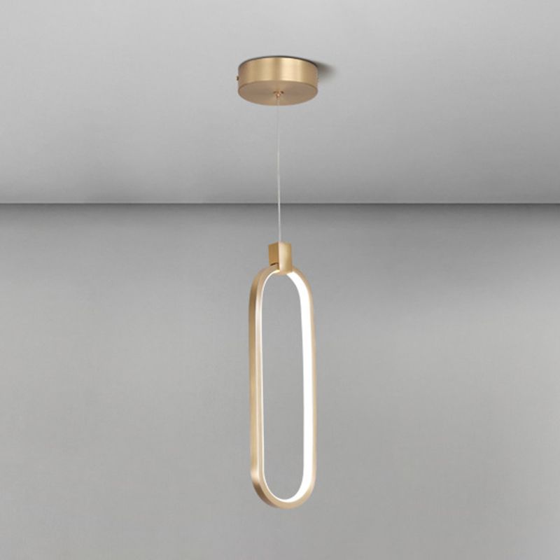 Modern Style Hanging Light Fixture Strip Shape Pendant Light with Silica Gel Shade