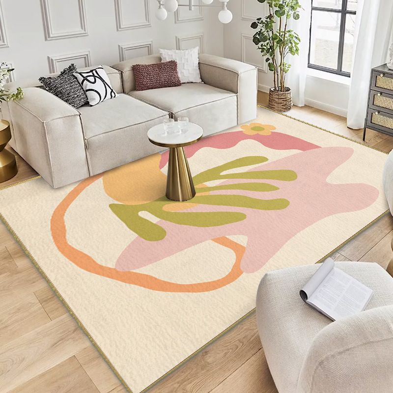 Tapis green kid polyester abstrait tapis lavable tapis lavable pour le salon