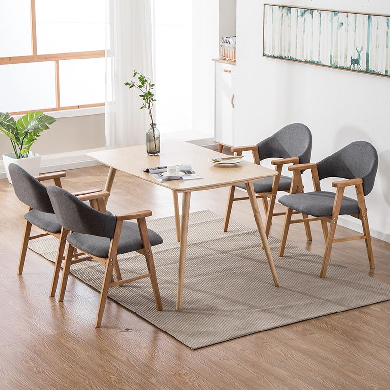 Chaise d'intérieur en bois de style moderne, chaises latérales de salle à manger à dossier ouvert de 20 pouces de large