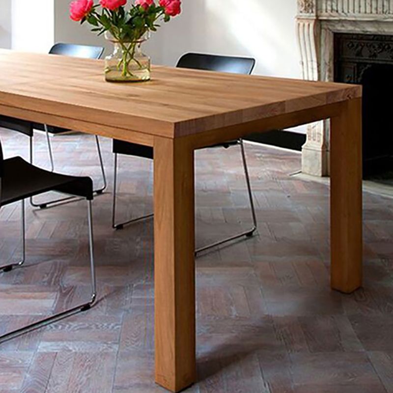 Table à manger moderne en bois massif, rectangulaire, avec 4 pieds, pour Restaurant