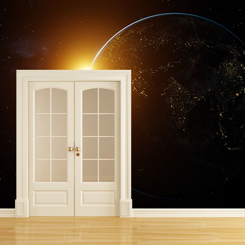 Dark Outer Space Mural Stain-Resistant Wall Decor for Guest Room, Personalized Size