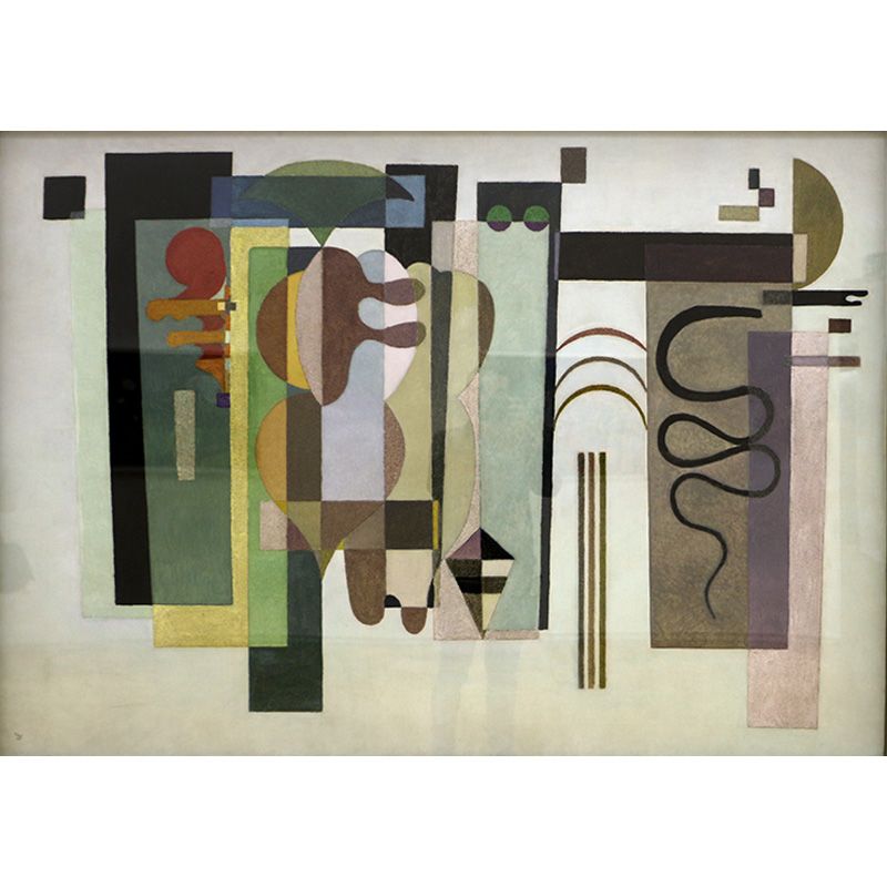 Contemporary Kandinsky Painting Mural Pastel Color Abstract Wall Art for Family Room