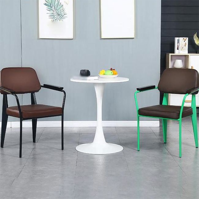 Fauteuil de pièce intérieure-extérieure en métal industriel, chaise à dossier ouvert