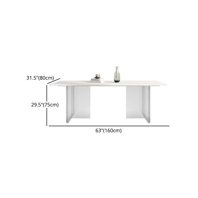 Modern 1/4/5/7 Pieces Dining Set Sintered Stone Dining Table Set with Leather Chairs