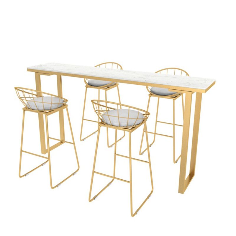 Industrial Bar-height Table Metal Base 41.3-inch Height Table for Dining Room