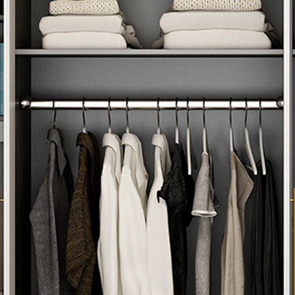 Hinged Wardrobe Armoire Modern Engineered Wood Storage Cabinet