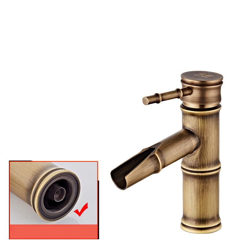 Lever Handle Vanity Sink Faucet Country Low Arc Faucet Single Hole Bathroom Faucet