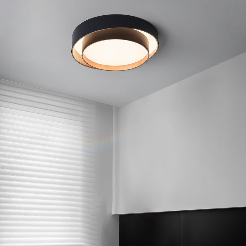 Modernism LED Flush Mount Round Metal Ceiling Light Fixture for Bedroom