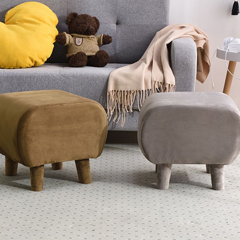 Modern Stain Resistant Standard Oval Dark Blue Velvet Indoor Pouf