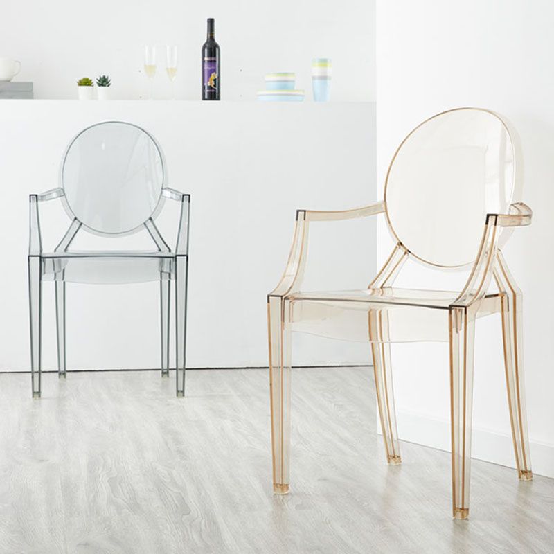 Chaise latérale de salle à manger à dossier ouvert au design moderne, fauteuil de salle à manger en plastique pour la maison