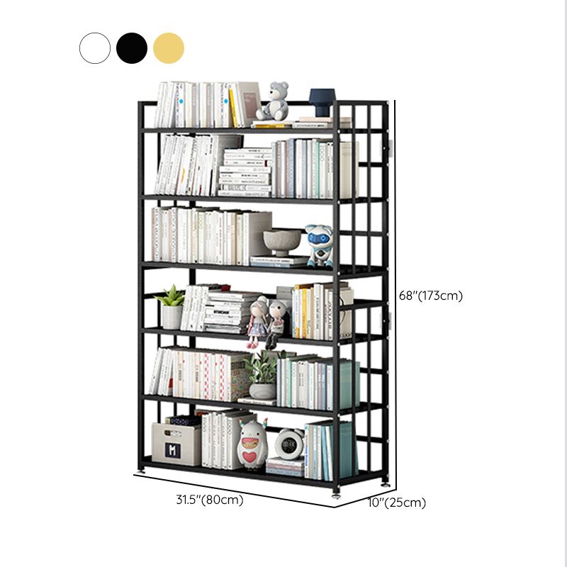 Open Back Standard Bookcase Metal Modern Bookshelf with Shelves