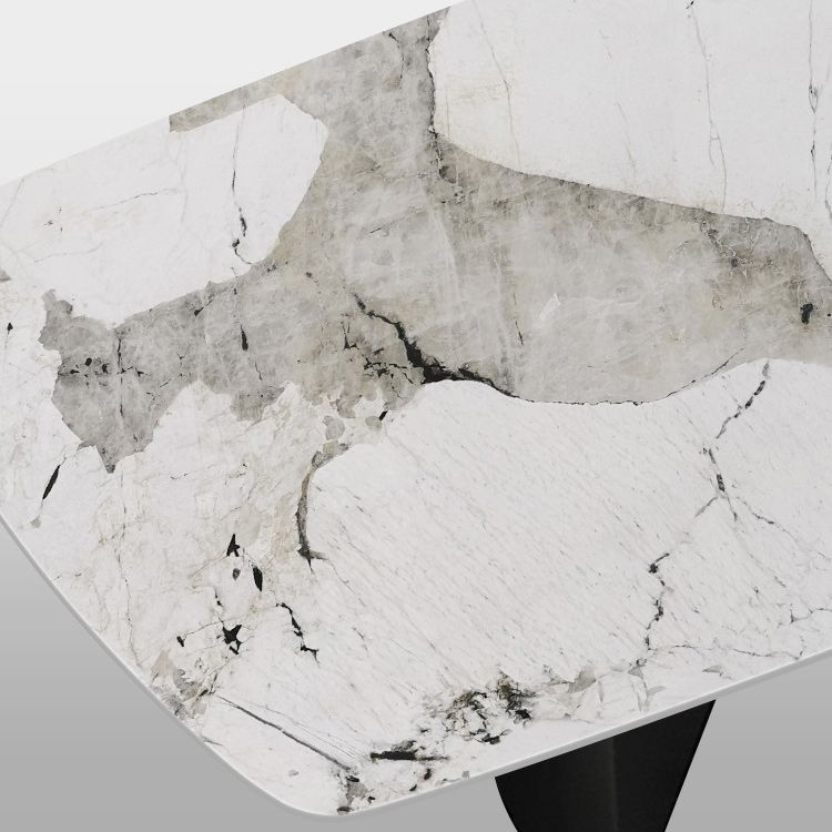 Modern Metal Base Dining Table Stone Rectangle Dining Table for Home