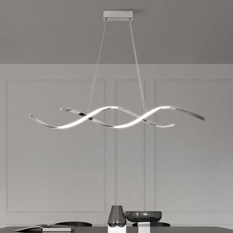 Stile contemporaneo in alluminio Luci appese a sospensione Linear Island Lighting Fun per sala da pranzo