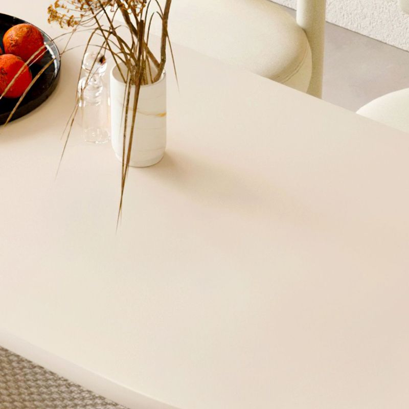 Double Pedestal Dining Table Solid Wood Dining Table in White for Dining Room