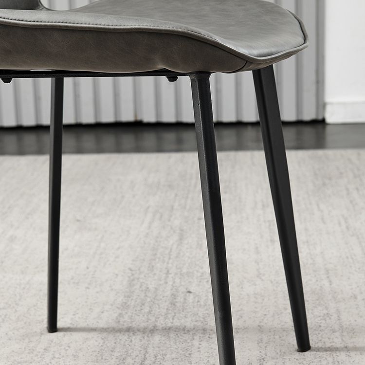 Silla de comedor de metal industrial, sillas de comedor de cuero sintético para uso en restaurantes